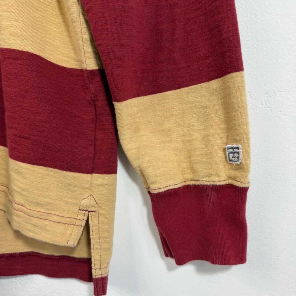 Tailgate Rugby Shirt Yellow Burgundy Striped Preppy Collegiate Heritage Polo M - Picture 4 of 15